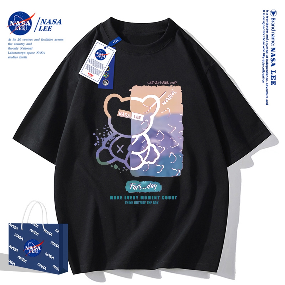 🔥Hàng có sẵn🔥Nasa Khớp Ngắn Tay Nam Nữ Xu Hướng Thời Trang Mùa Hè 2024 Phong Cách Mới Rời Cặp Đôi Nửa Tay