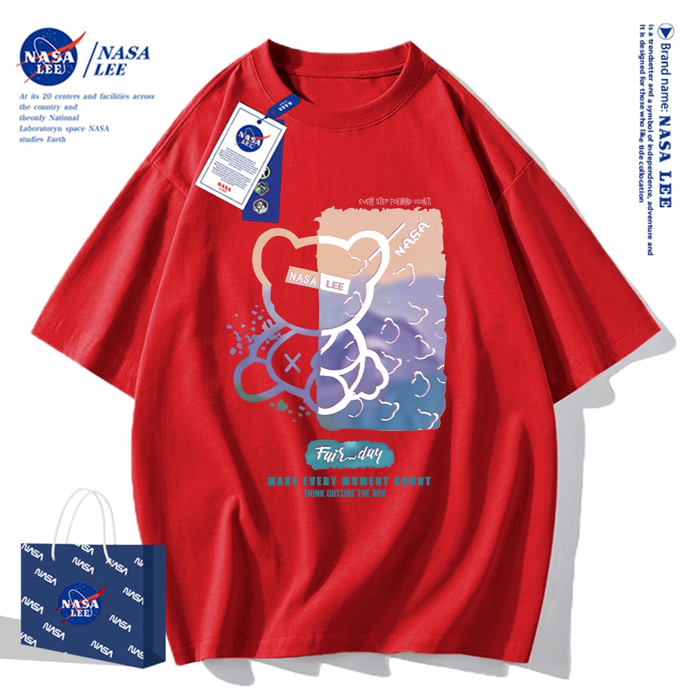 🔥Hàng có sẵn🔥Nasa Khớp Ngắn Tay Nam Nữ Xu Hướng Thời Trang Mùa Hè 2024 Phong Cách Mới Rời Cặp Đôi Nửa Tay