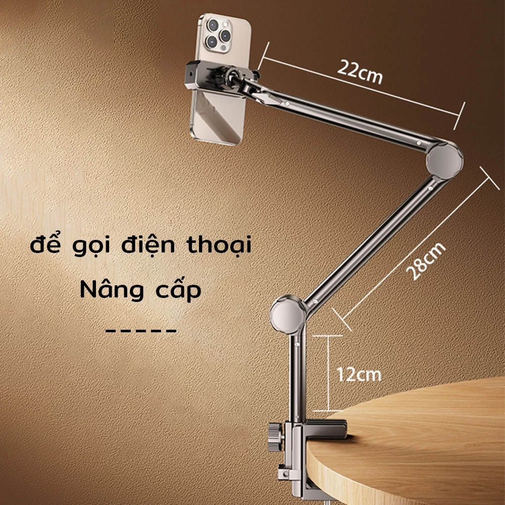 Giá đỡ điện thoại lười biếng 360° Giá đỡ máy tính bảng xoay có thể điều chỉnh cho điện thoại di động iPad Giường 4-13 inch Cánh tay nổi linh hoạt Giá đỡ kẹp