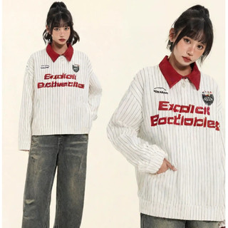 Gksss Áo khoác nam kiểu dáng cổ điển kiểu Mỹ sọc ngang màu tương phản phong cách Unisex