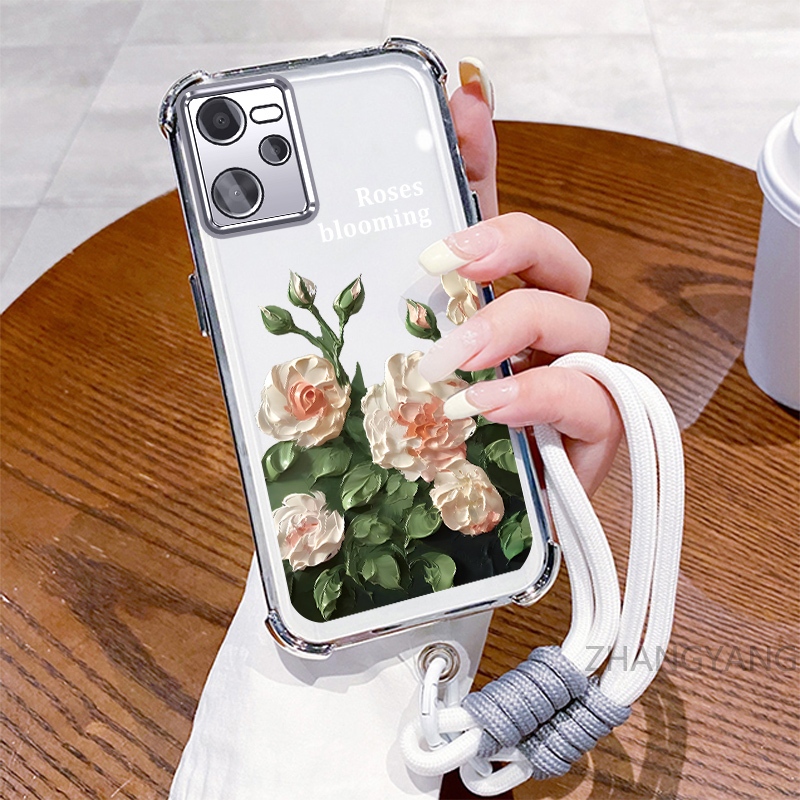 Ốp Lưng Cho Realme C35 Ốp Điện Thoại Mạ Điện Bốn Góc Chống Rơi Với Thẩm Mỹ Đẹp Và Thiết Kế Hoa Trắng Vỏ Mềm TPU