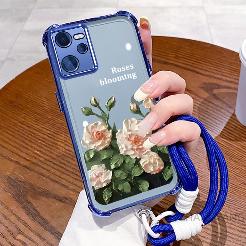 Ốp Lưng Cho Realme C35 Ốp Điện Thoại Mạ Điện Bốn Góc Chống Rơi Với Thẩm Mỹ Đẹp Và Thiết Kế Hoa Trắng Vỏ Mềm TPU