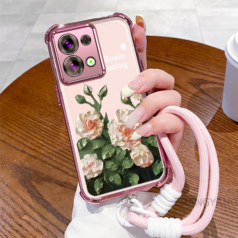 Ốp Lưng Cho Redmi note 13 4G note 13 5G note 13 Pro 4G note 13 Pro 5G Ốp Điện Thoại Mạ Điện Bốn Góc Chống Rơi Với Thẩm Mỹ Đẹp Và Thiết Kế Hoa Trắng Vỏ Mềm TPU