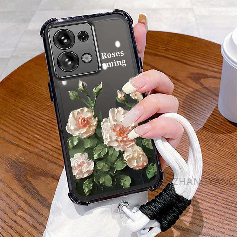 Ốp Lưng Cho Redmi note 13 4G note 13 5G note 13 Pro 4G note 13 Pro 5G Ốp Điện Thoại Mạ Điện Bốn Góc Chống Rơi Với Thẩm Mỹ Đẹp Và Thiết Kế Hoa Trắng Vỏ Mềm TPU