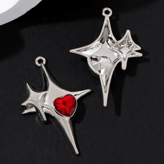 5 Chiếc Ngôi Sao Đỏ Nơ Trái Tim Đeo Chéo Men Quyến Rũ Y2k Mặt Dây Phong Cách Tối Để Làm Quà Tặng Handmade Phát Hiện
