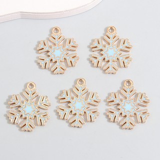 10 Chiếc Cổ Điển Bông Tuyết Men Quyến Rũ Dễ Thương Giáng Sinh Tuyết Mặt Dây Để Làm Vòng Cổ Phát Hiện Trang Sức