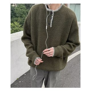 Áo len nam EERSHENSHI họa tiết Nhật Bản cổ tròn lười biếng phong cách cổ tròn áo len dệt kim cao cấp