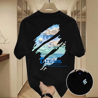✨Hàng có sẵn✨WASSUP Sky Blue Mountain Peak-Áo thun nam mới! 100% cotton, thời trang, Unisex