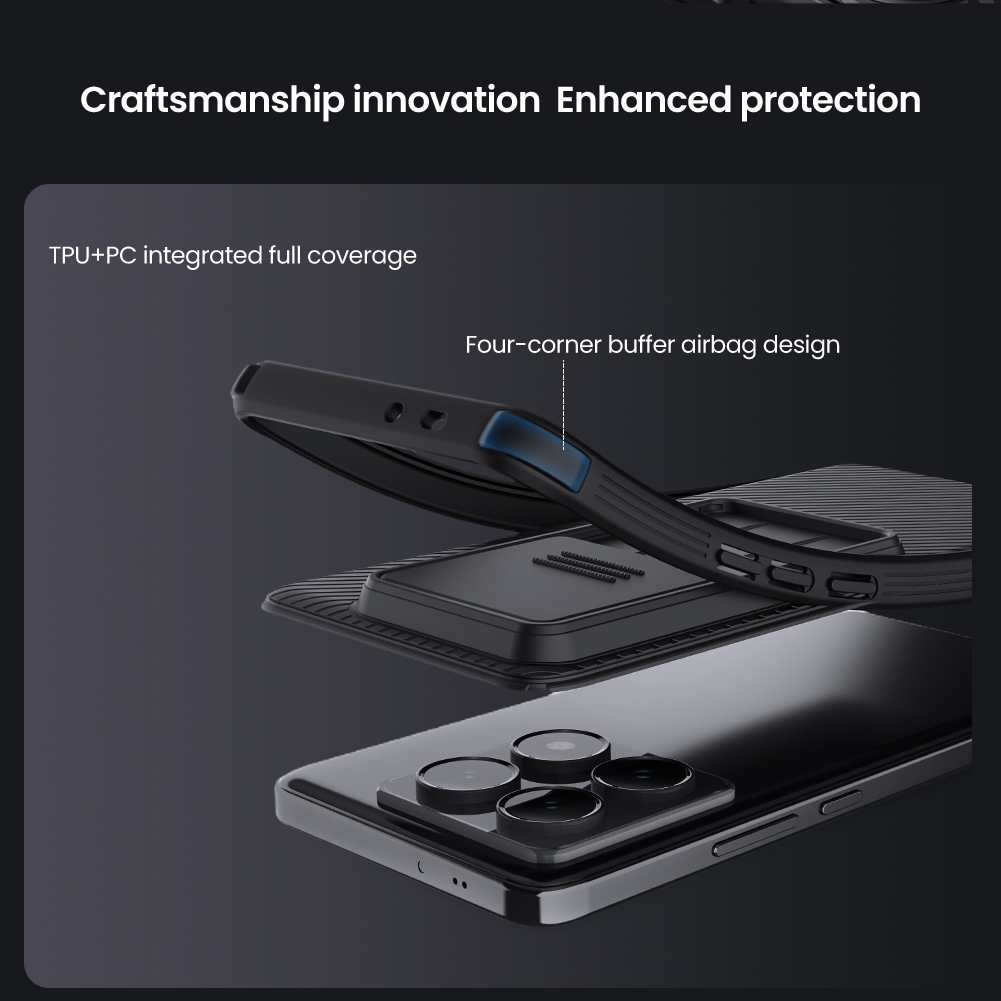 Nillkin Cho Xiaomi 14T Pro / 13T Pro / Redmi K60 Ultra Camshield Pro PC TPU Bảo Vệ Ống Kính Máy Ảnh Trượt Trượt Ốp Lưng Cứng Vỏ Điện Thoại Vỏ