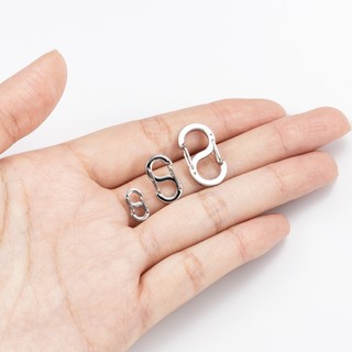 Đánh Bóng Thép Không Gỉ Vàng Hình Chữ S Khóa Lò Xo Đôi Móc Khóa Trang Sức Tự Làm Phụ Kiện Khóa 8 Ký Tự