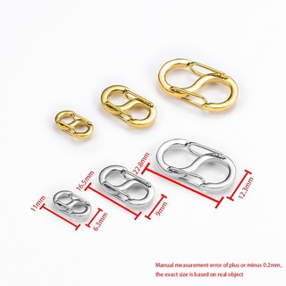 Đánh Bóng Thép Không Gỉ Vàng Hình Chữ S Khóa Lò Xo Đôi Móc Khóa Trang Sức Tự Làm Phụ Kiện Khóa 8 Ký Tự