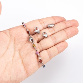 Đánh Bóng Thép Không Gỉ Tình Yêu Tôm Hùm Khóa 11 Mm Nhỏ Hình Trái Tim Khóa Trang Sức DIY Phụ Kiện