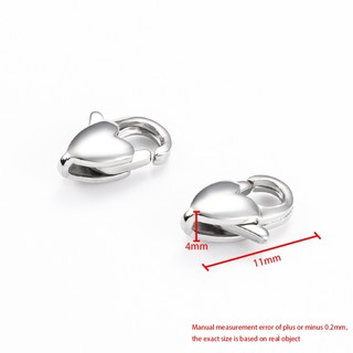 Đánh Bóng Thép Không Gỉ Tình Yêu Tôm Hùm Khóa 11 Mm Nhỏ Hình Trái Tim Khóa Trang Sức DIY Phụ Kiện