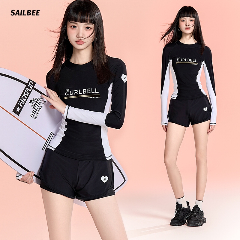 Sailbee Bộ đồ bơi dài tay dành cho nữ Bộ đồ lặn chống nắng UV Bảo thủ Bộ đồ lướt sóng mỏng khô nhanh Bộ đồ bơi lặn suối nước nóng N234 | BigBuy360 - bigbuy360.vn