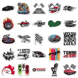 50 Chiếc Đua Xe Cạnh Tranh Dán Hoạt Hình Graffiti Hành Lý Laptop Đàn Guitar Trang Trí Chống Thấm Nước