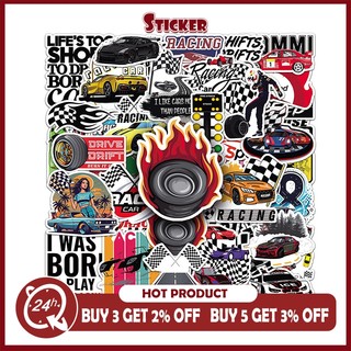50 Chiếc Đua Xe Cạnh Tranh Dán Hoạt Hình Graffiti Hành Lý Laptop Đàn Guitar Trang Trí Chống Thấm Nước