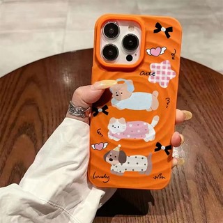 Ốp bảo vệ họa tiết chó con âm nhạc dễ thương cho iPhone 15pro 15promax 14 14promax 14 pro 16 pro max 16 plus wave case