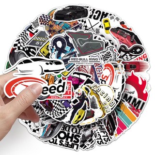 50 Chiếc Đua Xe Cạnh Tranh Dán Hoạt Hình Graffiti Hành Lý Laptop Đàn Guitar Trang Trí Chống Thấm Nước