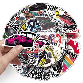 50 Chiếc Đua Xe Cạnh Tranh Dán Hoạt Hình Graffiti Hành Lý Laptop Đàn Guitar Trang Trí Chống Thấm Nước