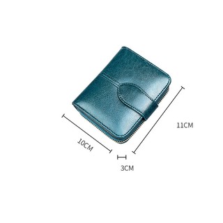 Thời Trang Mới Retro Dầu Sáp Da Ví Ngắn Nữ Da Thật Chính Hãng Đựng Thẻ Đa Năng Ví Đựng Tiền Xu