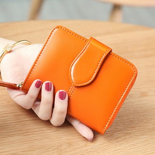 Thời Trang Mới Retro Dầu Sáp Da Ví Ngắn Nữ Da Thật Chính Hãng Đựng Thẻ Đa Năng Ví Đựng Tiền Xu