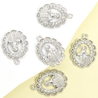 10 Chiếc Tinh Tế Hình Bầu Dục Đức Trinh Nữ Maria Quyến Rũ Với Kim Cương Giả Sáng Bóng, Cơ Đốc Nhân Phụ Kiện Trang Sức Vòng Cổ Tôn Giáo Vòng Tay Bông Tai Móc Khóa Quần Áo Trang Trí Mặt Dây Hợp Kim DIY