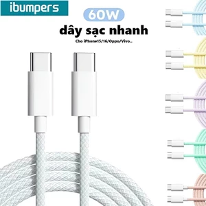 ibumpers Dây Sạc Nhanh 3A USB C Type-C Cáp Sạc Hỗ Trợ Truyền Dữ Liệu Cho iPhone 15/16