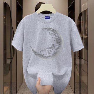 ✨Hàng có sẵn✨WASSUP Bending Moon-Áo thun nam mới! 100% cotton, thời trang, Unisex