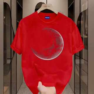 ✨Hàng có sẵn✨WASSUP Bending Moon-Áo thun nam mới! 100% cotton, thời trang, Unisex