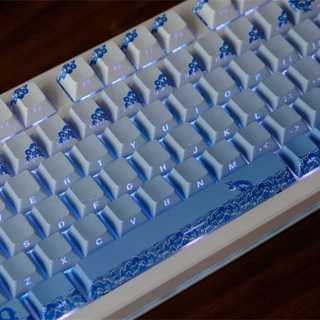 Mặt sứ xanh và trắng tỏa sáng qua Keycaps PBT Dye-sub Cherry Profile Keycap Custom Keycaps Tương thích với công tắc Cherry Gateron MX