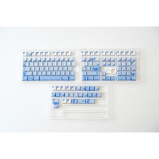 Mặt sứ xanh và trắng tỏa sáng qua Keycaps PBT Dye-sub Cherry Profile Keycap Custom Keycaps Tương thích với công tắc Cherry Gateron MX