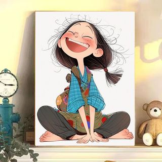 MOZI✨40 * 50cm / 30 * 40cm cô bé tranh tô màu theo số bộ tô màu theo số tranh sơn dầu số hoá Cô Gái Vui Nhộn Tự Làm Tranh Sơn Dầu Kỹ Thuật Số Tranh Vẽ Tay Làm Đầy Màu Sắc Tranh Giải Nén Tranh Kỹ Thuật Số Tranh Làm Đầy Tranh Tranh Trang Trí