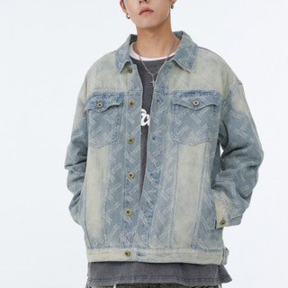 Áo khoác denim nam ESEA Áo khoác denim dáng rộng phong cách cổ điển kiểu dáng đường phố cao cấp dáng trung tính
