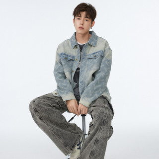 Áo khoác denim nam ESEA Áo khoác denim dáng rộng phong cách cổ điển kiểu dáng đường phố cao cấp dáng trung tính
