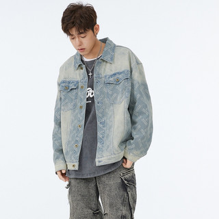 Áo khoác denim nam ESEA Áo khoác denim dáng rộng phong cách cổ điển kiểu dáng đường phố cao cấp dáng trung tính