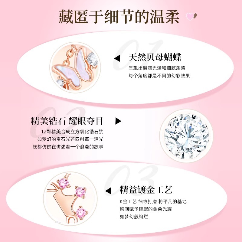Vòng tay bạc hình bướm ánh sáng sang trọng, quà tặng sinh nhật cho bạn gái