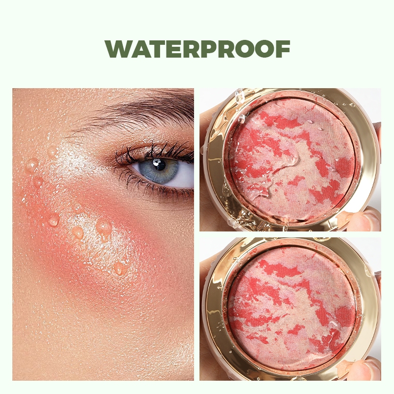 Ảnh Pudaier Nướng Blush Làm Sáng Đá Cẩm Thạch Blush Chống Thấm Nước Lâu Dài Mặt Blusher- Hồng Bơ Kem Nhẹ Tự Nhiên Hoàn Thiện 4