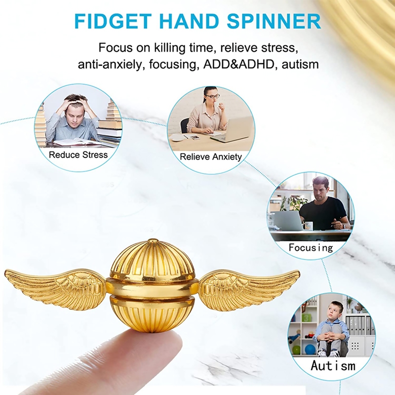 EDC Đầu Ngón Tay Con Quay Fidget Spinner Đồ Chơi Chống Căng Thẳng Cho Trẻ Em & Người Lớn Xoay Kim Loại Quả Cầu Để Bàn Giảm Căng Thẳng