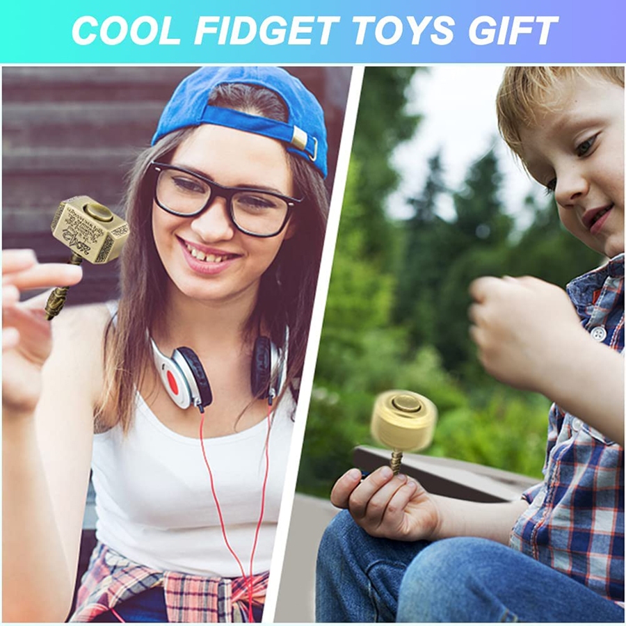 Hợp kim ngón tay Con quay hồi chuyển Spinner Fidget Đồ chơi dành cho người lớn, Đồ chơi giảm căng thẳng, Con quay hồi chuyển ngón tay, Đồ chơi búa kim loại chống lo âu