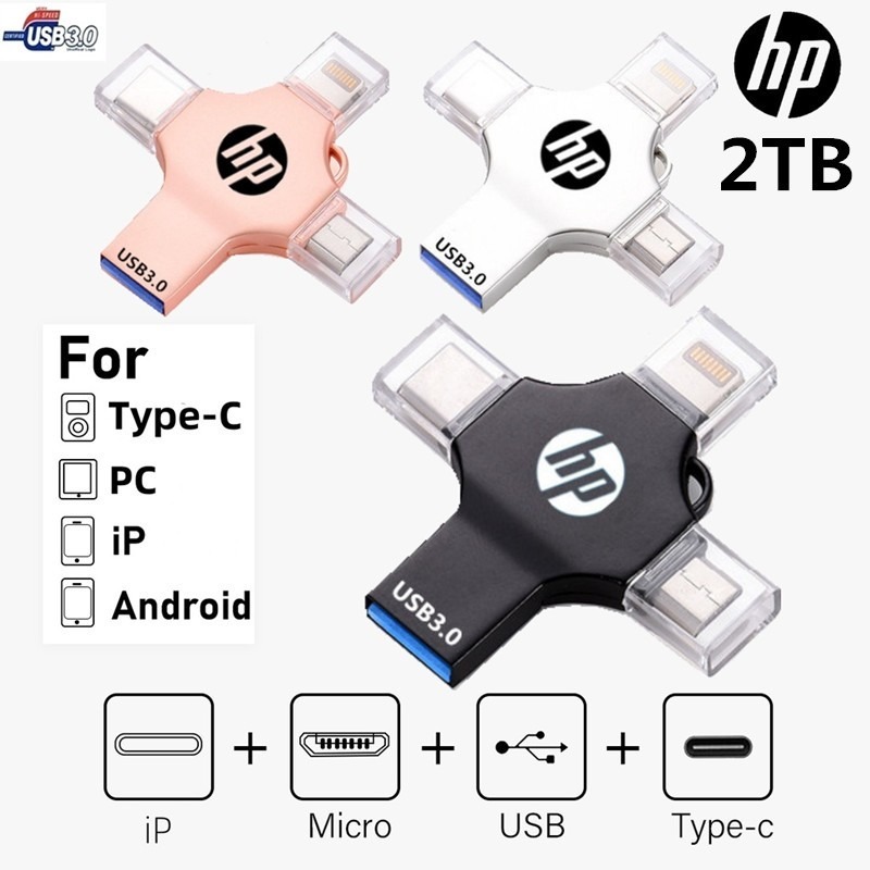 Hp 2TB 1TB Ổ đĩa flash trong USB Thẻ nhớ OTG Pendrive Tốc độ nhanh  Type-C Cho i O S Máy tính bảng Android Điện thoại thông minh PC 