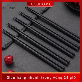 Gcdhome 1 Cặp Hợp Kim Trung Quốc Đũa Thực Phẩm Nhật Bản Que Sushi Có Thể Tái Sử Dụng Chống Trượt Máy Rửa Chén An Toàn Hình Tre Cấp Thực Phẩm Chop HOT