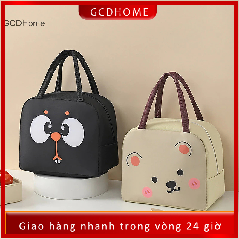 Gcdhome Động Vật Hoạt Hình Túi Ăn Trưa Nhiệt Cho Trẻ Em Vải Oxford Bảo Quản Bento Hộp Cơm Trưa Túi Thực Phẩm Túi Cách Nhiệt HOT