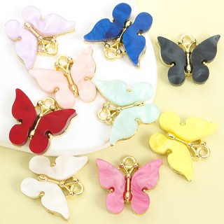 10 Chiếc Sống Động Nhiều Màu Acrylic Bướm Quyến Rũ DIY Đa Năng Vòng Cổ Bông Tai Móc Khóa Trang Trí Sân Vườn Mặt Dây Hợp Kim Xuân Hè Trang Sức Phong Cách Thủ Công Làm Phụ Kiện