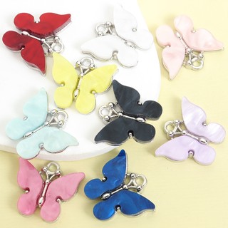 10 Chiếc Sống Động Nhiều Màu Acrylic Bướm Quyến Rũ DIY Đa Năng Vòng Cổ Bông Tai Móc Khóa Trang Trí Sân Vườn Mặt Dây Hợp Kim Xuân Hè Trang Sức Phong Cách Thủ Công Làm Phụ Kiện