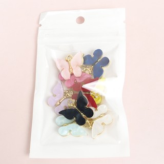 10 Chiếc Sống Động Nhiều Màu Acrylic Bướm Quyến Rũ DIY Đa Năng Vòng Cổ Bông Tai Móc Khóa Trang Trí Sân Vườn Mặt Dây Hợp Kim Xuân Hè Trang Sức Phong Cách Thủ Công Làm Phụ Kiện