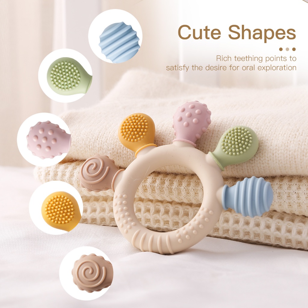 Ảnh Bé Silicone Miếng Dán Hình Động Vật Bé Răng Hàm Đồ Chơi Làm Dịu Mọc Răng Cắn Đồ Chơi BPA MIỄN PHÍ Cấp Thực Phẩm 2