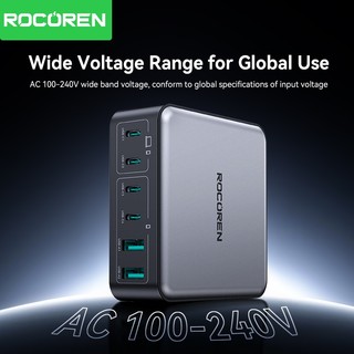 Rocoren 200W 4C + 2A Bộ sạc máy tính để bàn sạc nhanh PD QC.0 PPS SCP Sạc nhanh cho điện thoại, máy tính xách tay