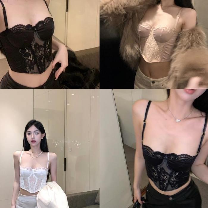 Dây treo có thể điều chỉnh xương cá Đồ lót ôm gợi cảm Ren đẩy lên