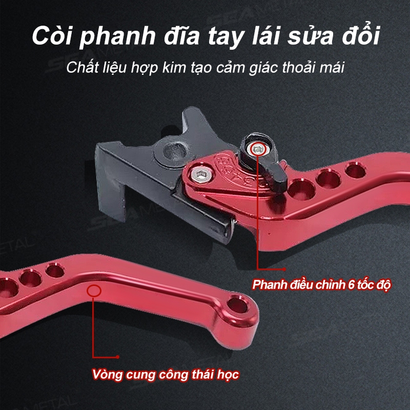 phanh xe máy SEAMETAL Tay phanh xe máy, xe điện sáu màu tùy chọn (giá 1 đôi)