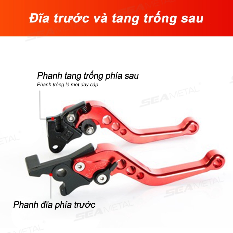 phanh xe máy SEAMETAL Tay phanh xe máy, xe điện sáu màu tùy chọn (giá 1 đôi)